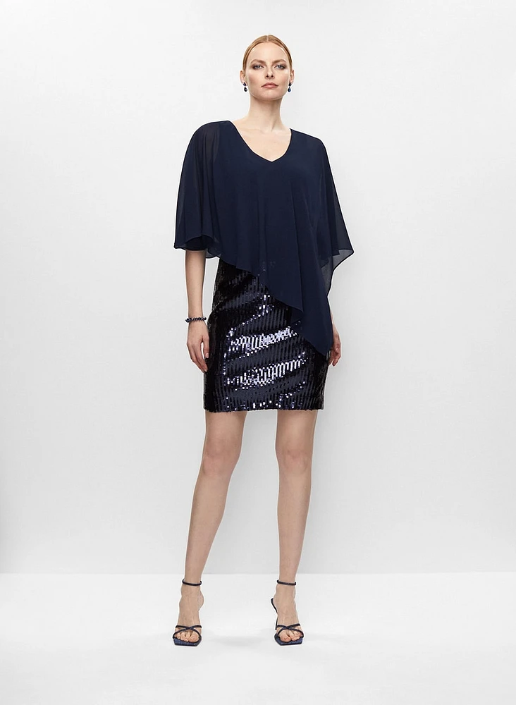 Asymmetric Top & Sequin Skirt