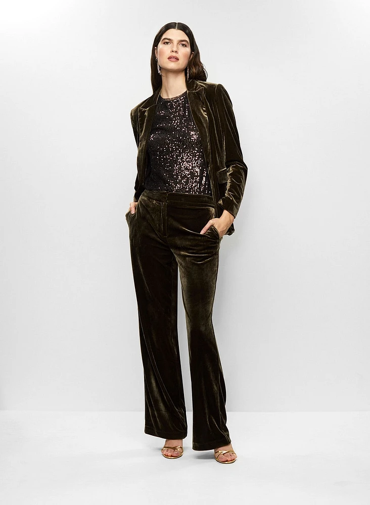 Velvet Jacket & Wide Leg Pants