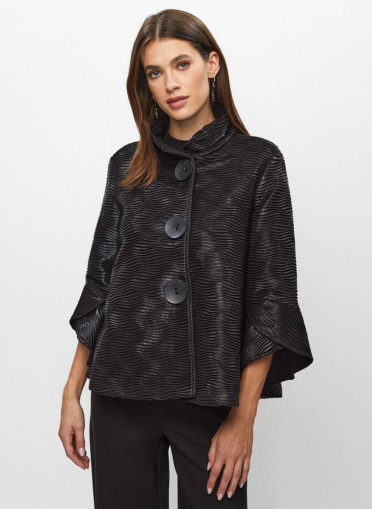 Joseph Ribkoff - Flutter Sleeve Textured Jacket