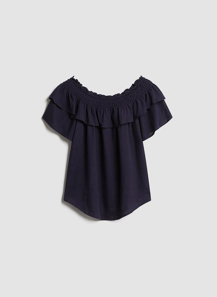 Off-the-Shoulder Ruffle Blouse