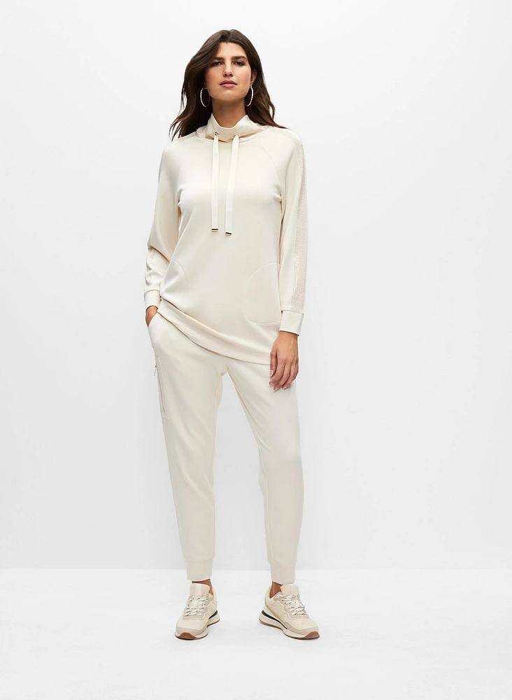 Embellished Funnel Neck Top