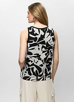 Blouse sans manches à motif abstrait
