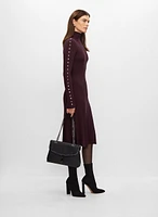 Stud Detail Turtleneck Dress