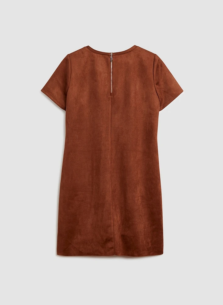 Robe de jour en faux suède