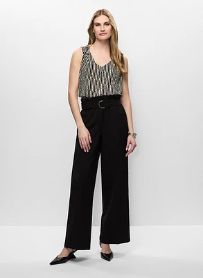 Haut à motif géométrique et pantalon à jambe large
