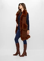 Sleeveless Faux Fur Poncho