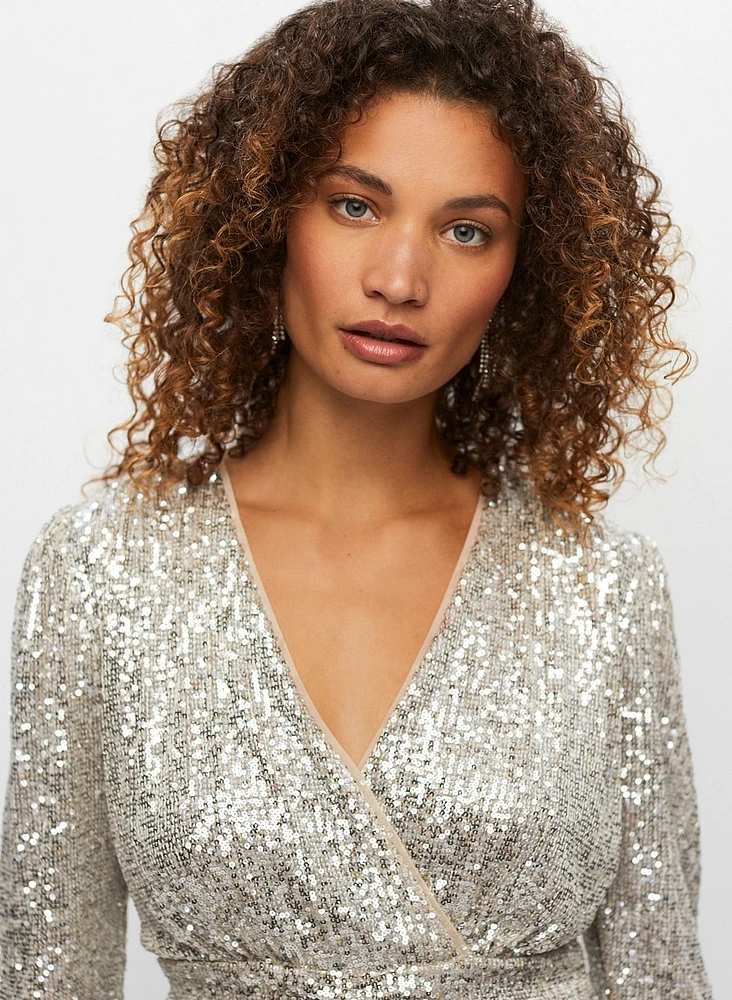 Sequin Peplum Top