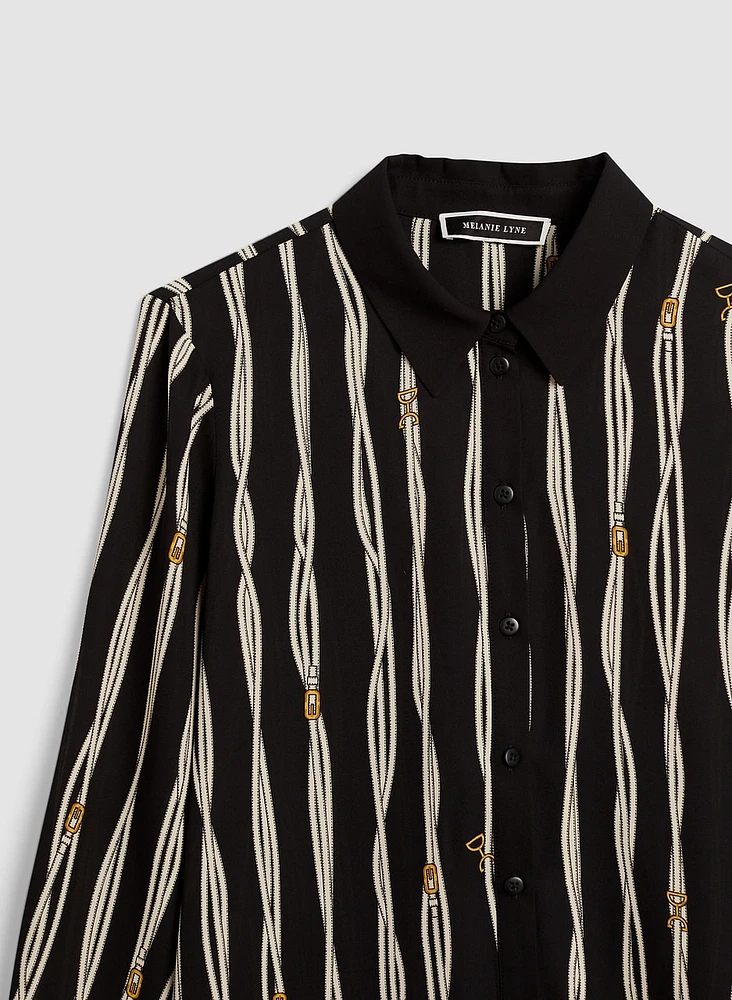 Stripe Effect Button-Up Shirt