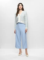 Cardigan en tricot bouclé et pantalon à ourlet large