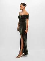 Velvet Off-the-Shoulder Dress