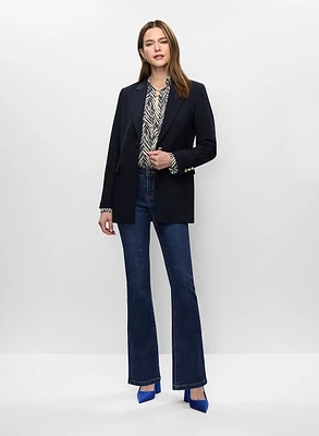 Button Detail Jacket & Essential Flare Leg Jeans