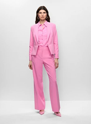 Blazer court et pantalon à jambe large