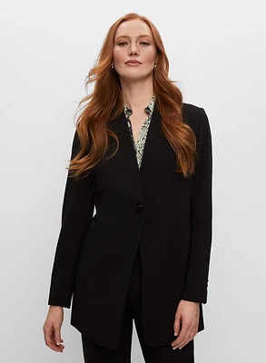 Collarless Single Button Blazer