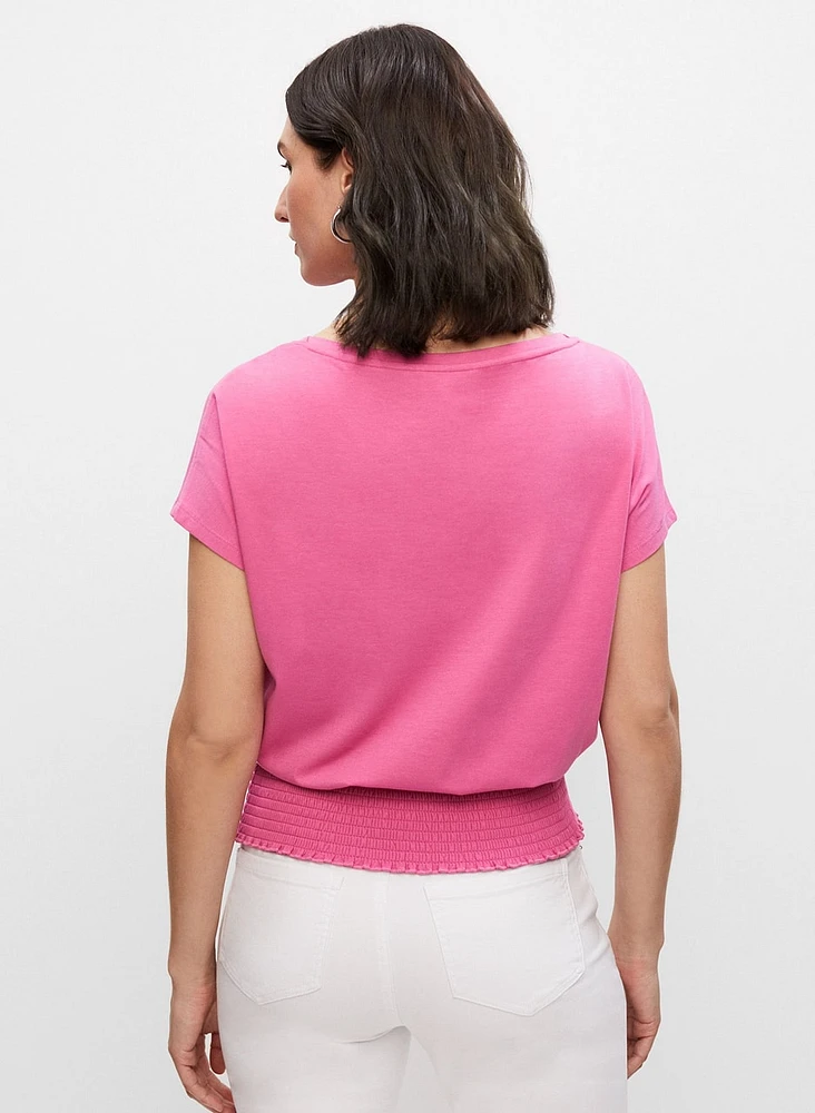 T-shirt à taille smockée
