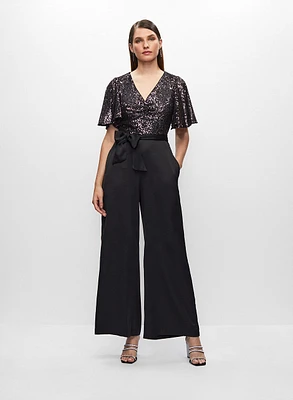 Combinaison en sequins et satin