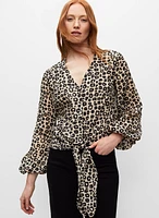 Joseph Ribkoff - Puff Sleeve Leopard Print Top