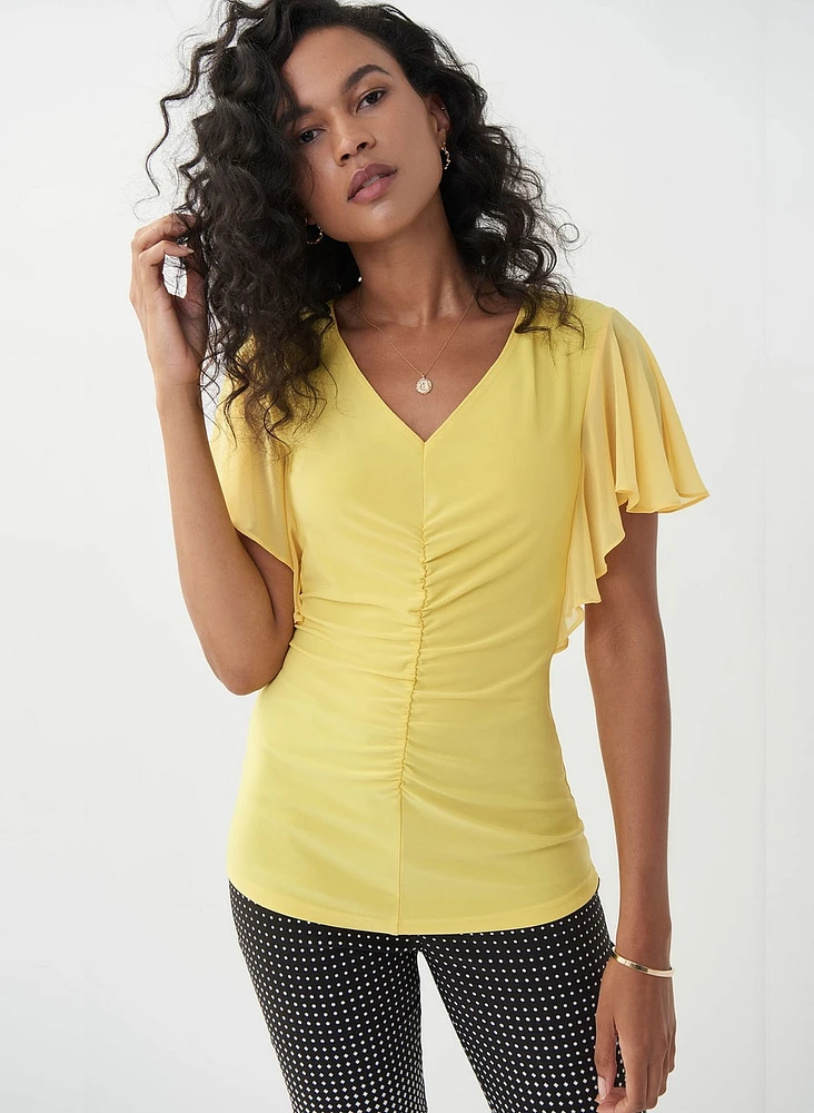 Joseph Ribkoff - Short Sleeve Ruched Top