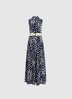 Robe boutonnée à pois
