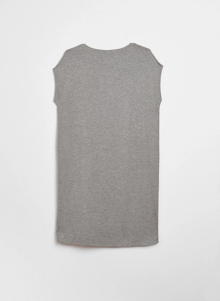 Robe t-shirt à détails floraux