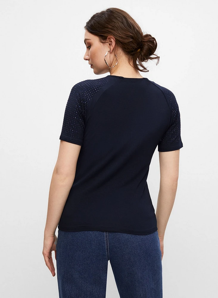 T-shirt à motif pois thermocollés
