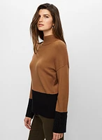 Rhinestone Detail Colour Block Sweater