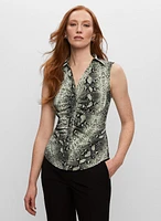 Snakeskin Print Sleeveless Blouse