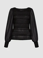 Ruffle Lace Long Sleeve Top