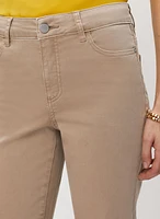 Cutout Detail Denim Capris