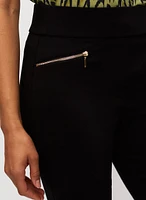 Pull-On Zipper Detail Capris