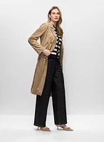 Faux Suede Trench Coat