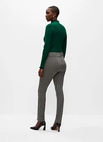 Pull-On Houndstooth Print Pants