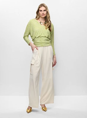 Haut à ourlet bordé et pantalon large style cargo