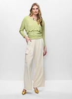 Haut à ourlet bordé et pantalon large style cargo