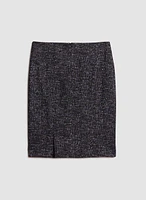 Gold Button Detail Tweed Skirt