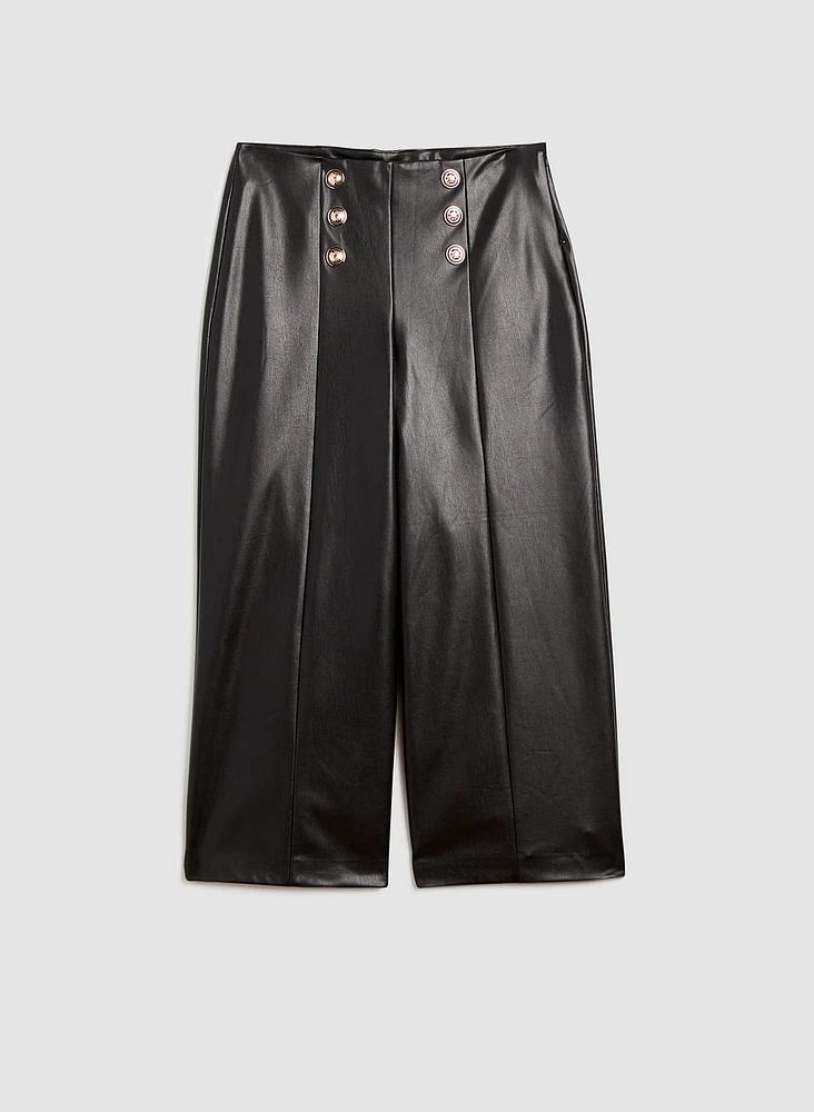 Vegan Leather Culotte Pants