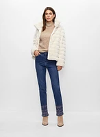 Pull à maille torsadée et manteau court