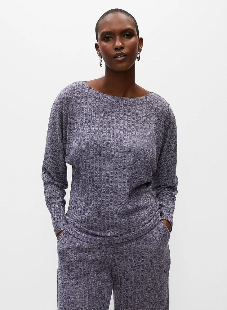 Haut en tricot mélangé à manches dolman