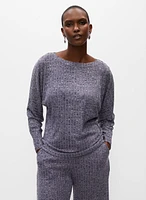 Haut en tricot mélangé à manches dolman