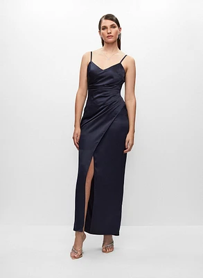 BA Nites - Ruching Detail Satin Dress