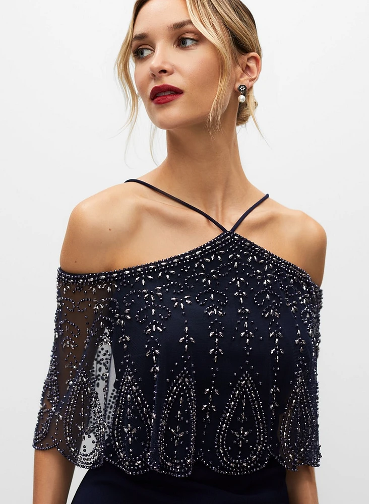 Beaded Popover Detail Dress