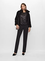 Sequin Detail Crew Neck Top