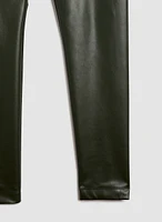 Pantalon à jambe étroite en cuir végane