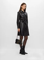 Vegan Leather Shirt Dress