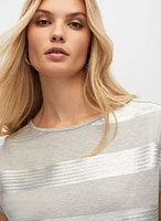 Striped Sequin Detail Top