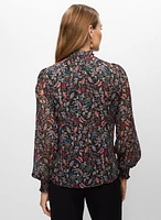 Paisley Print Long Sleeve Blouse