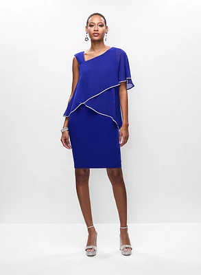 Robe en chiffon à bordure de pierres et boucles d'oreilles étagées