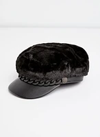 Casquette en fausse fourrure à chaîne