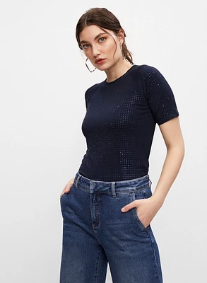 T-shirt à motif pois thermocollés