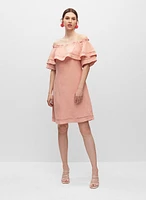 Robe en lin mélangé à épaules dénudées