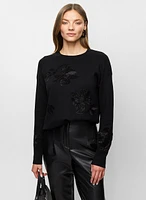 Tonal Rose Embellished Sweater